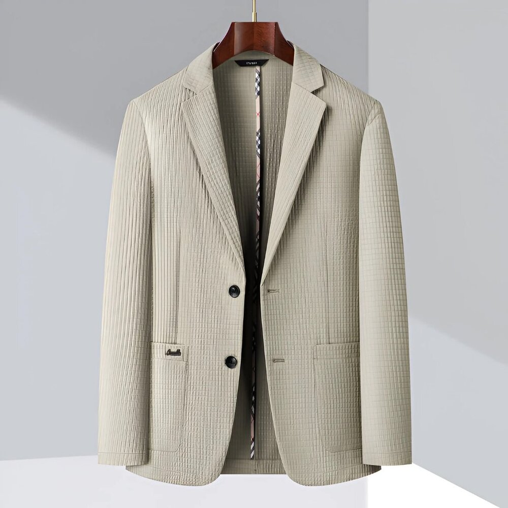 Men's L-XXL Spring Summer Leisure Business West Blazer Slim Jacket Khaki